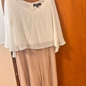 Glamorous White and Tan Jumpsuit